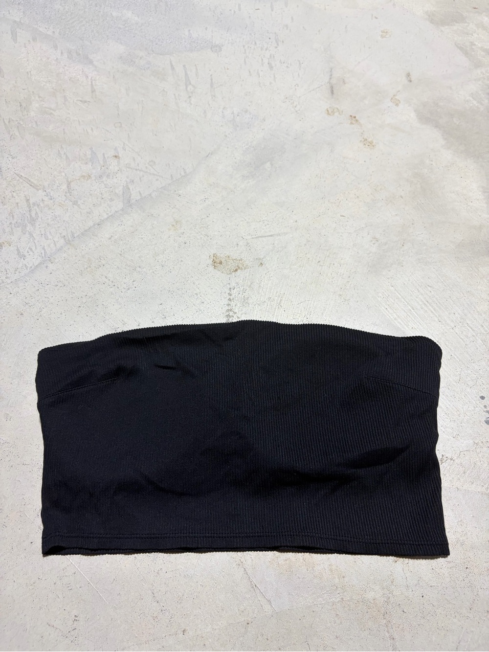 Aerie Black Ribbed swim Bandeau Top large